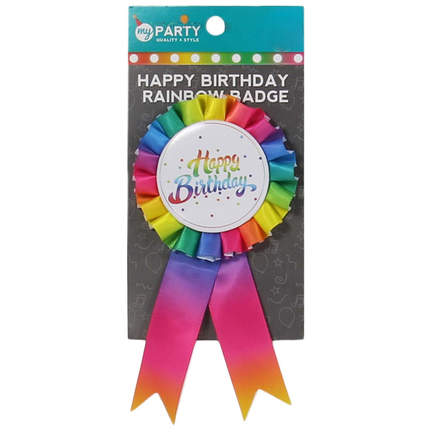 Rainbow Happy Birthday Badge Image
