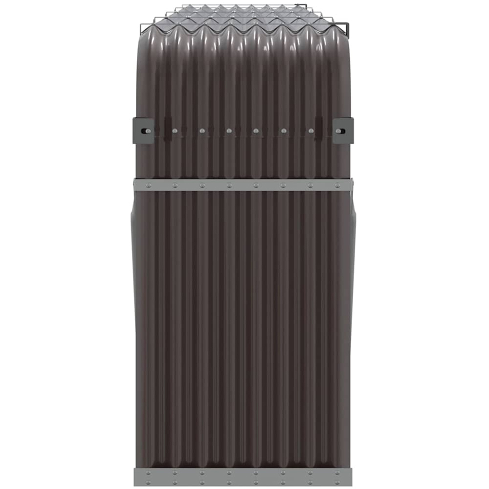 vidaXL Brown Galvanised Steel Firewood Log Holder 100 x 300 x 45cm Image 4