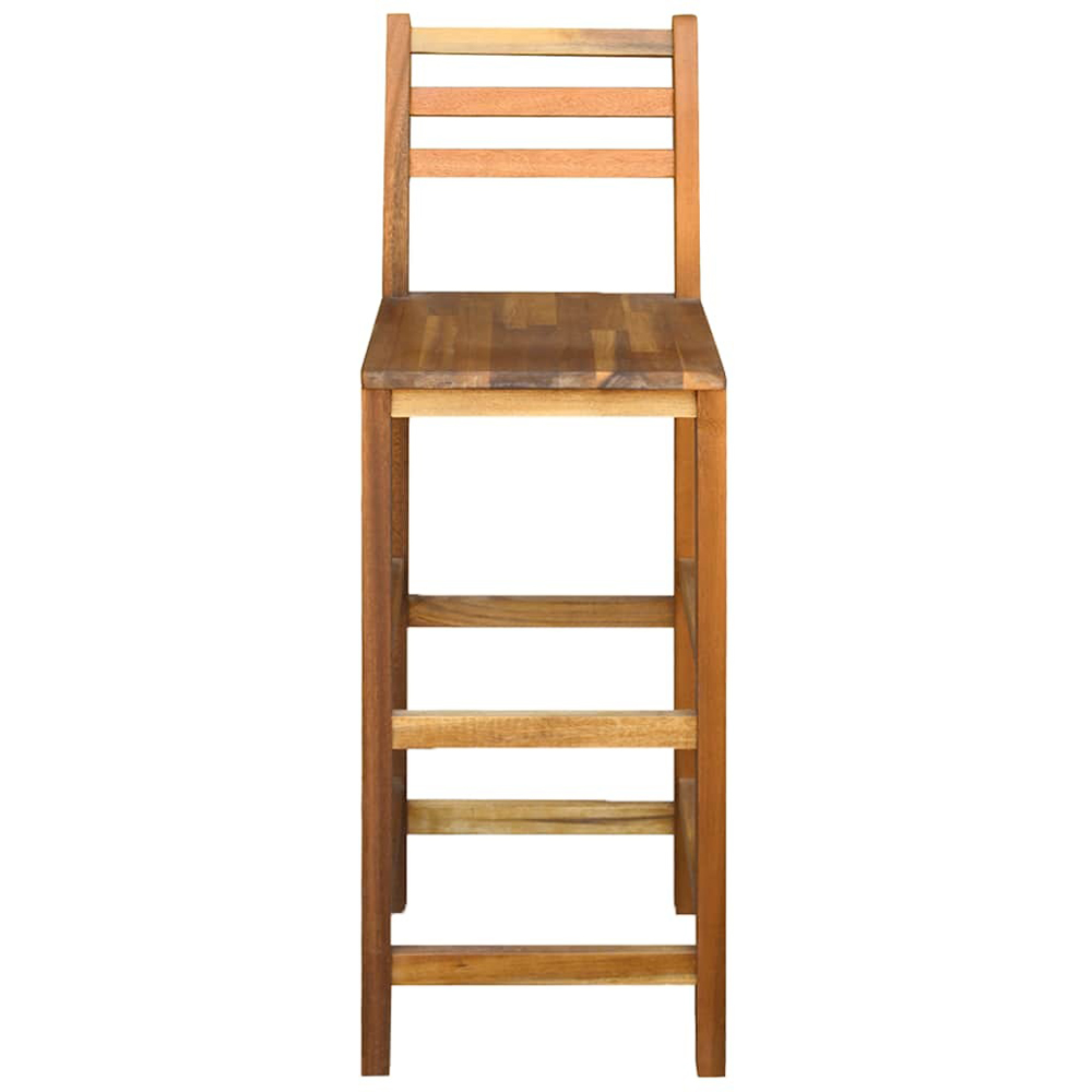 Walplus Solid Acacia Wood Bar Chair Set of 2 Image 3