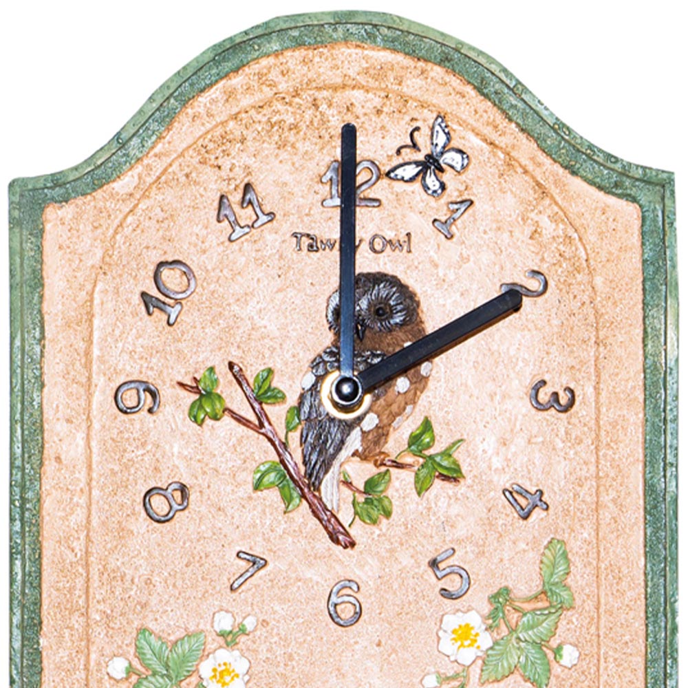 St Helens Owl Design Garden Clock and Thermometer 38 x 20cm Image 3