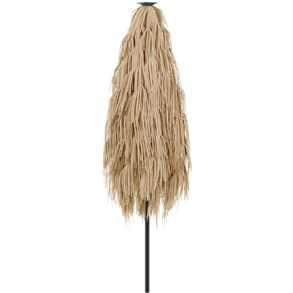 vidaXL Brown Straw Top Garden Parasol with Steel Pole 2.6m Image 5