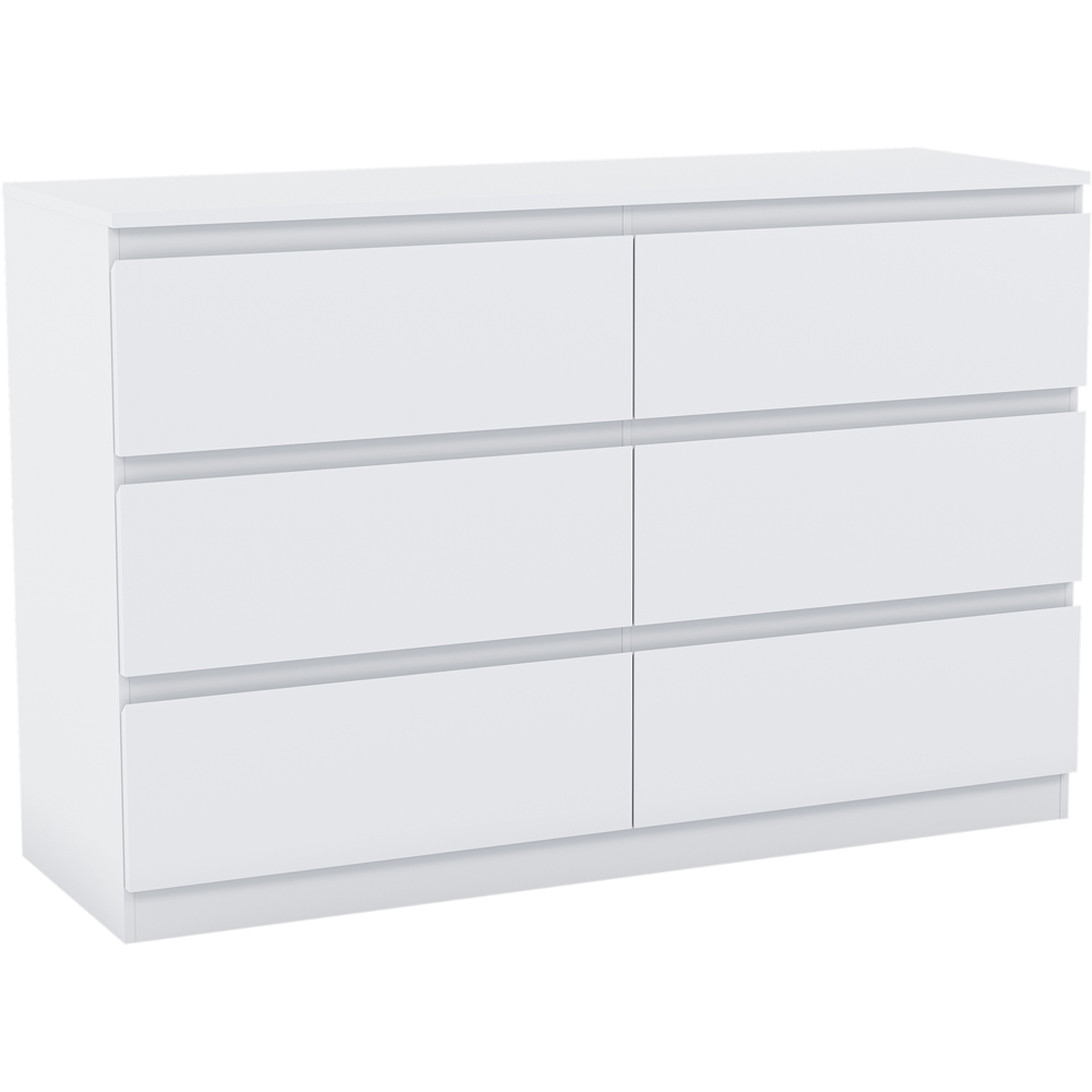 VIDA DESIGNS Denver 6 Drawer White Chest of Drawers Image 2