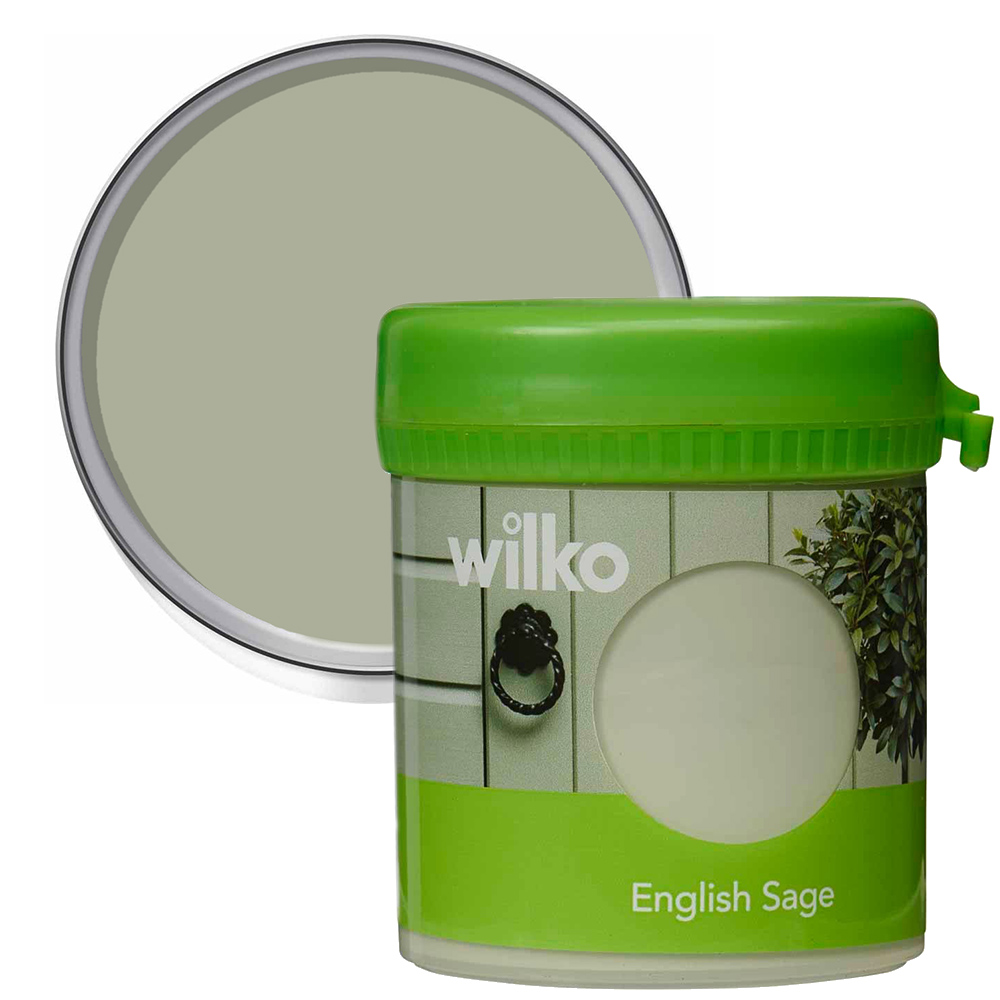 Wilko Garden Colour English Sage Green Tester Pot 75ml Image 1