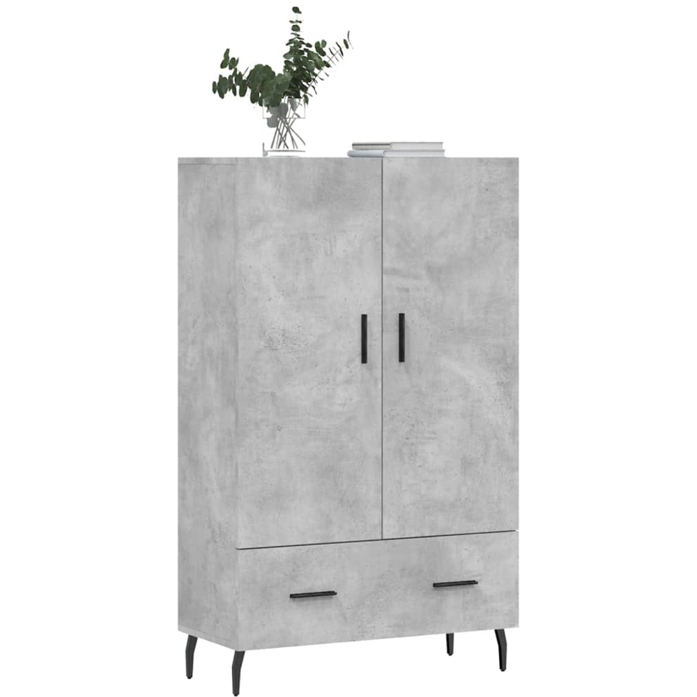 vidaXL 2 Door Single Drawer Concrete Grey Highboard Image 3