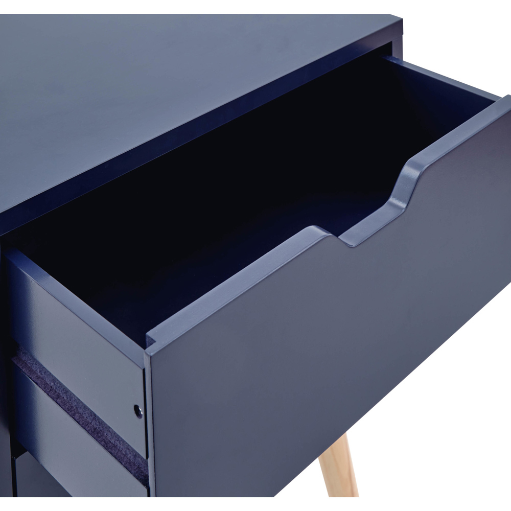 GFW Nyborg 2 Drawer Nightshadow Blue Bedside Table Set of 2 Image 8