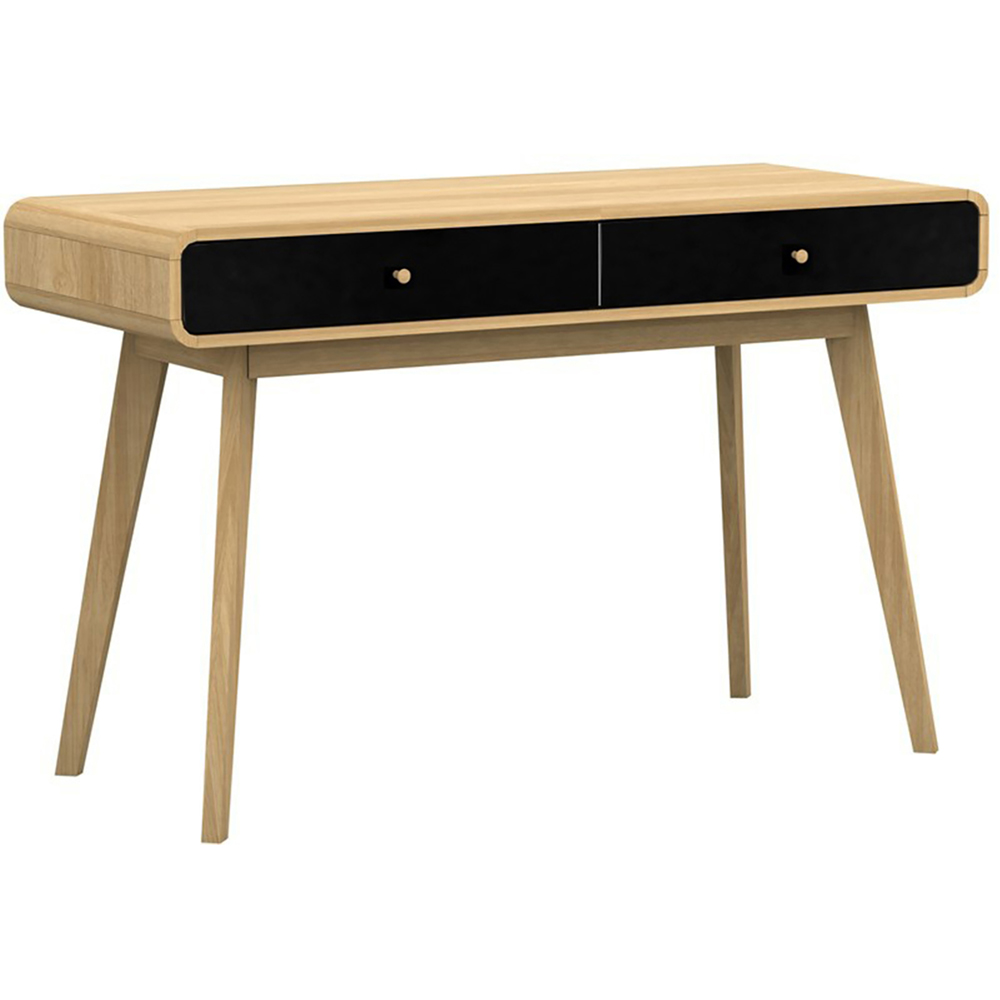 Loft24 Cassie 2 Drawer Oak Black Compact Desk Image 2