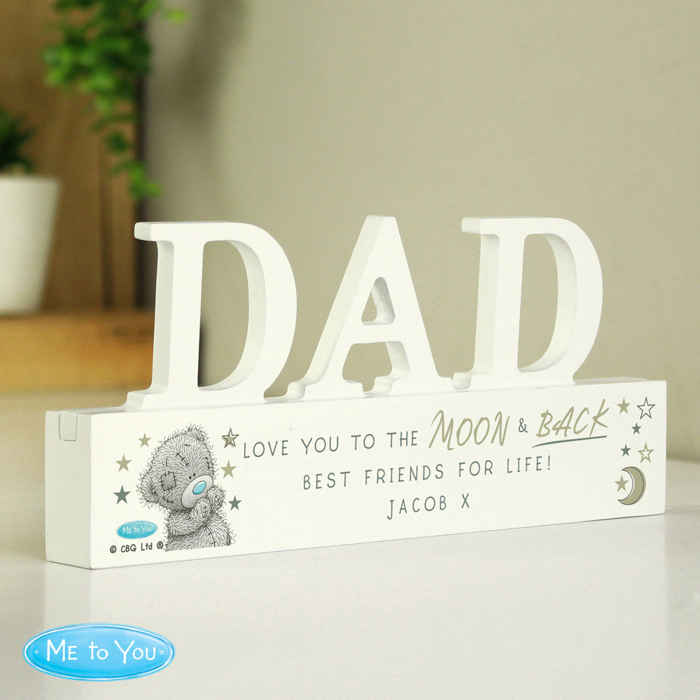 Personalised Memento Company Personalised Dad Me To You Moon and Back Wooden Ornament Image 2