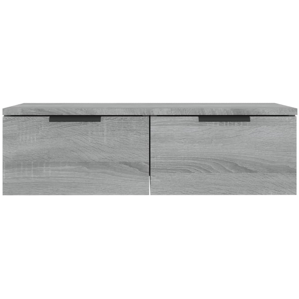 vidaXL 2 Drawer Grey Sonoma Wooden Wall Cabinet Image 4