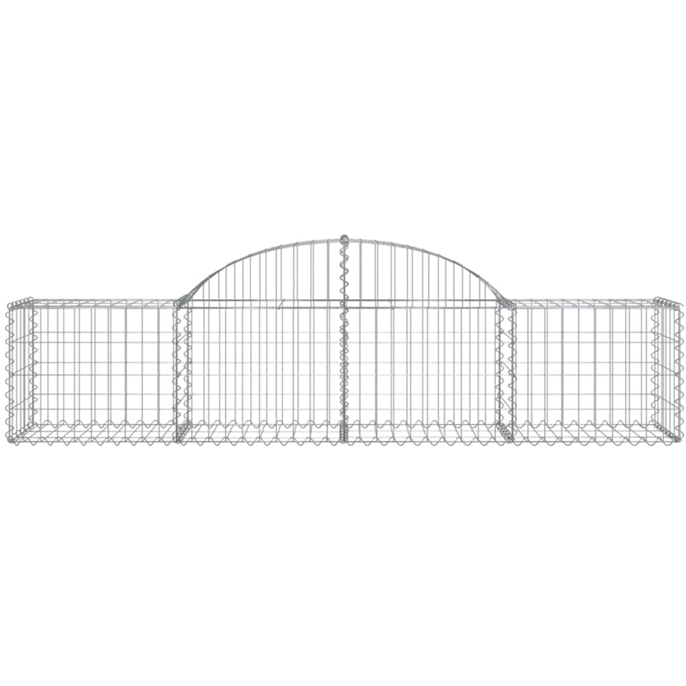 vidaXL Silver Galvanised Iron Arched Gabion Basket 200 x 50 x 40/60cm 13 Pack Image 3