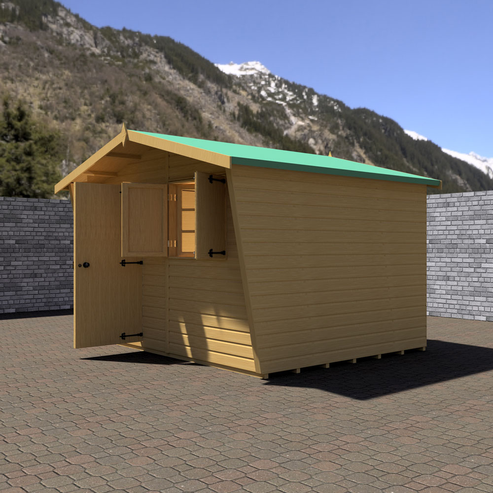 Shire 10 x 8ft Shiplap Style D Security Cabin Apex Garden Shed Image 8