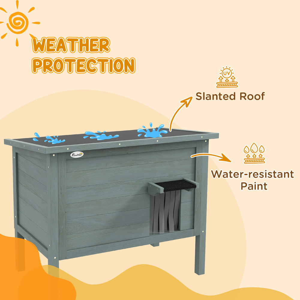 PawHut Charcoal Grey Outdoor Feral Cat House Image 6