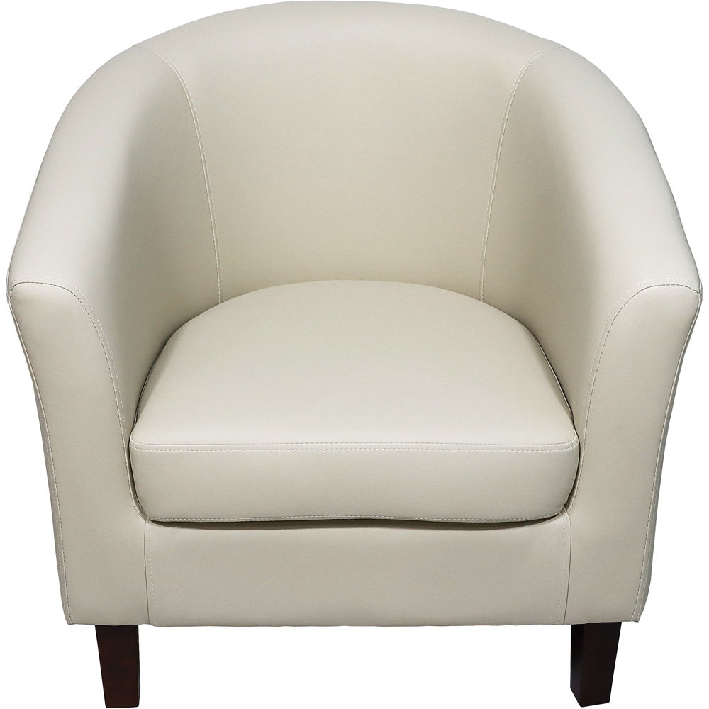 Brooklyn Ivory Faux Leather Tub Chair Image 2