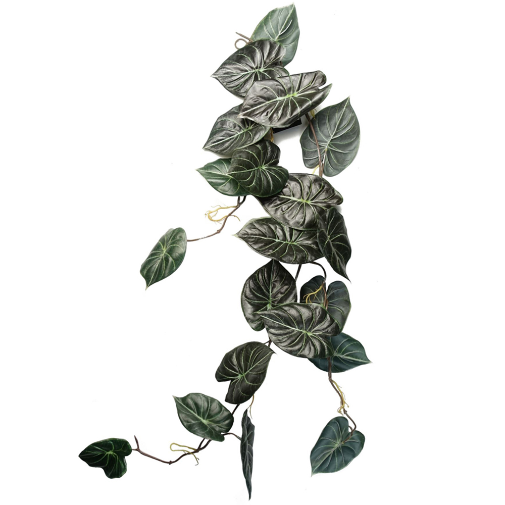 Leaf Dark Green Trailing Alocasia Dragon Scale Hanging Artificial Plant 4ft Image 1