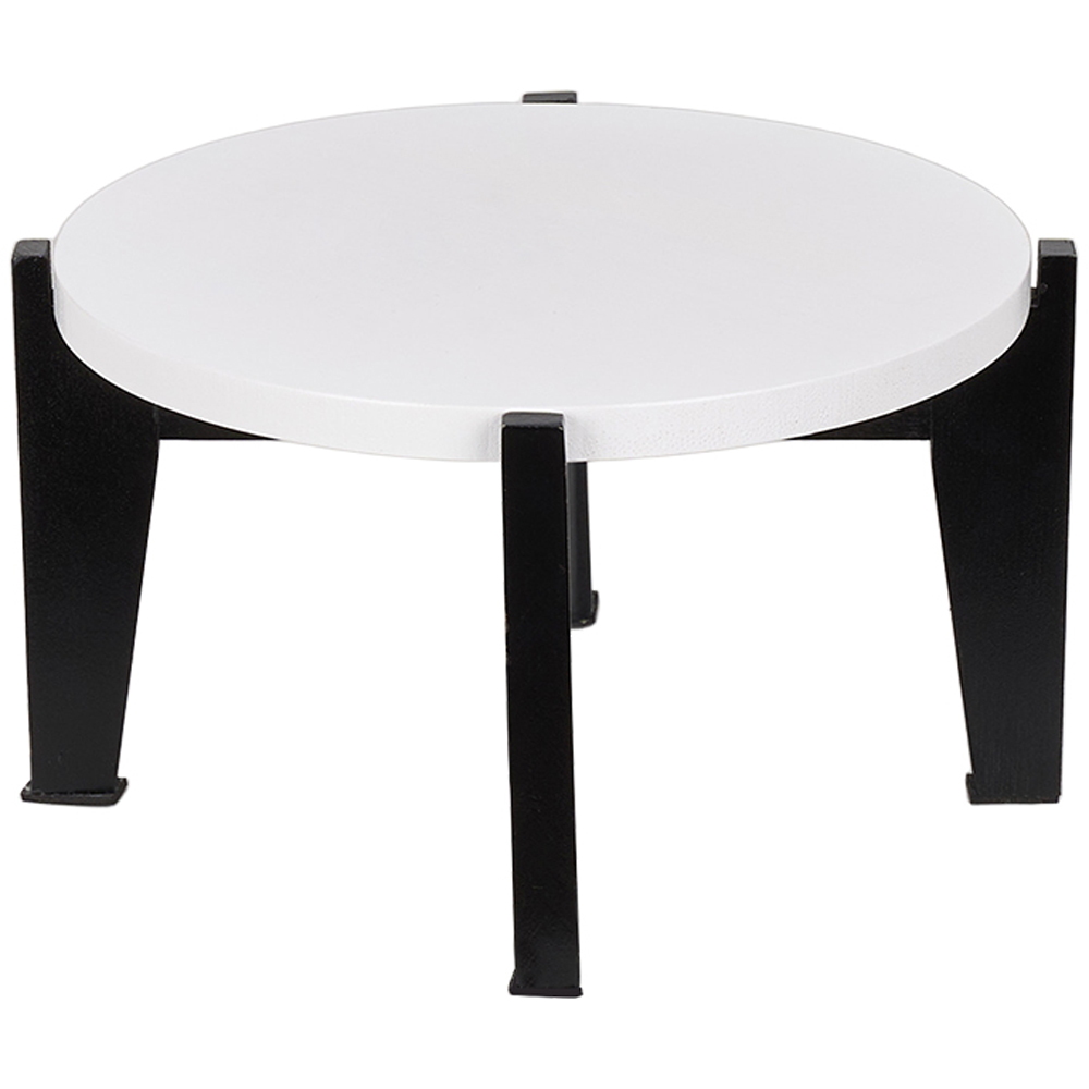 Living and Home Black and White Bamboo Raised Plant Stand 24cm Image 1