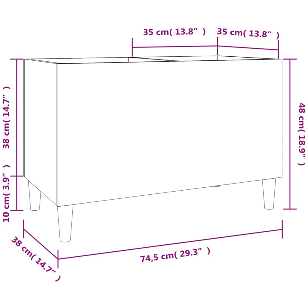 vidaXL Black Record Cabinet Image 8