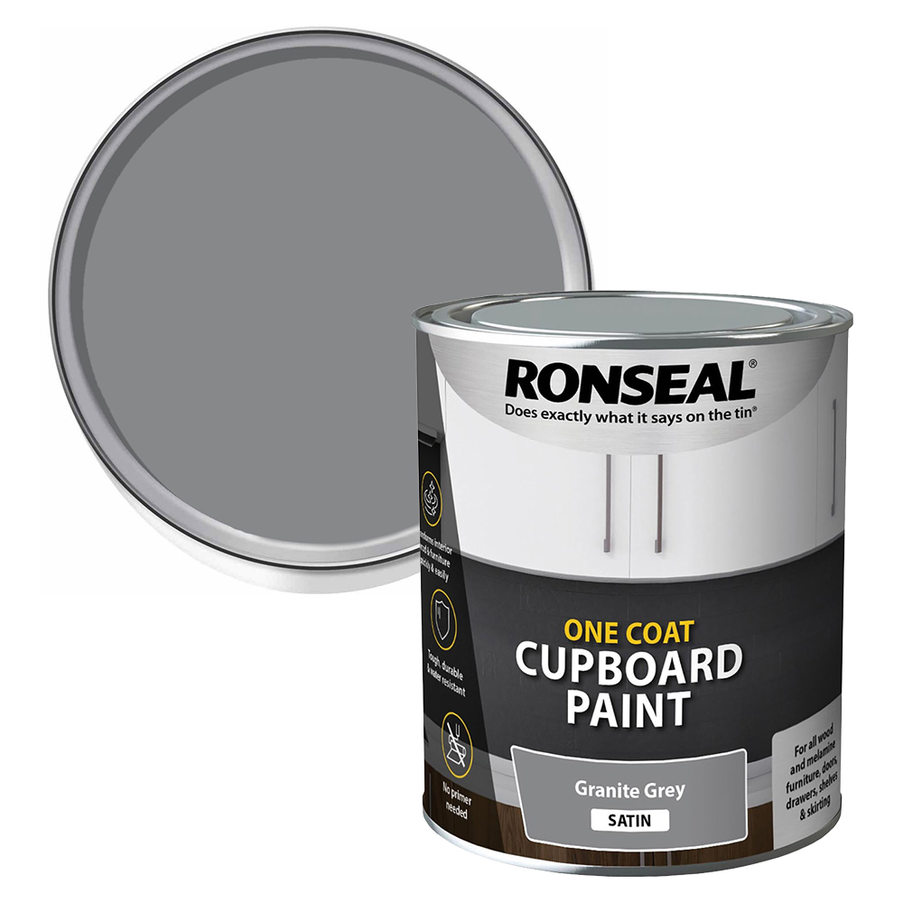Ronseal Granite Grey Satin One Coat Cupboard Paint 750ml Image 1