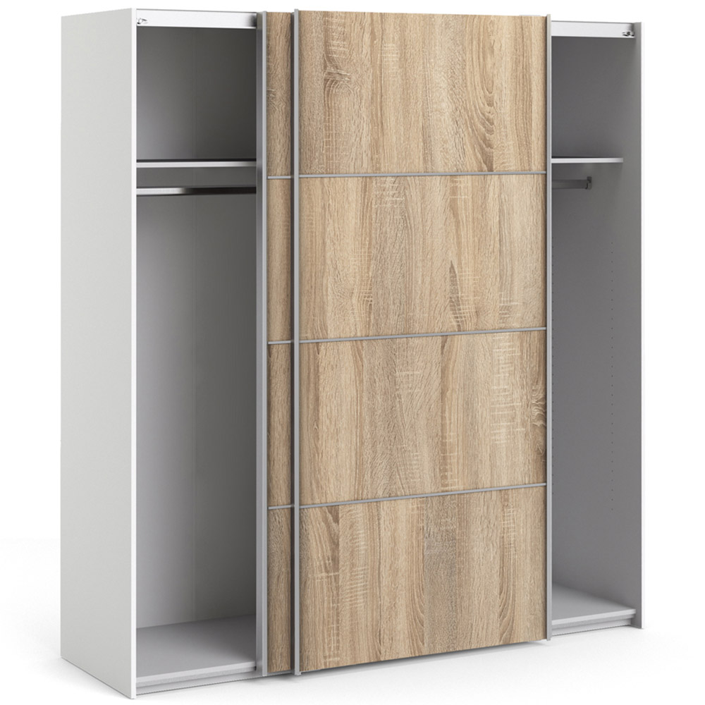 Florence Verona 2 Door White and Oak Sliding Wardrobe Image 4