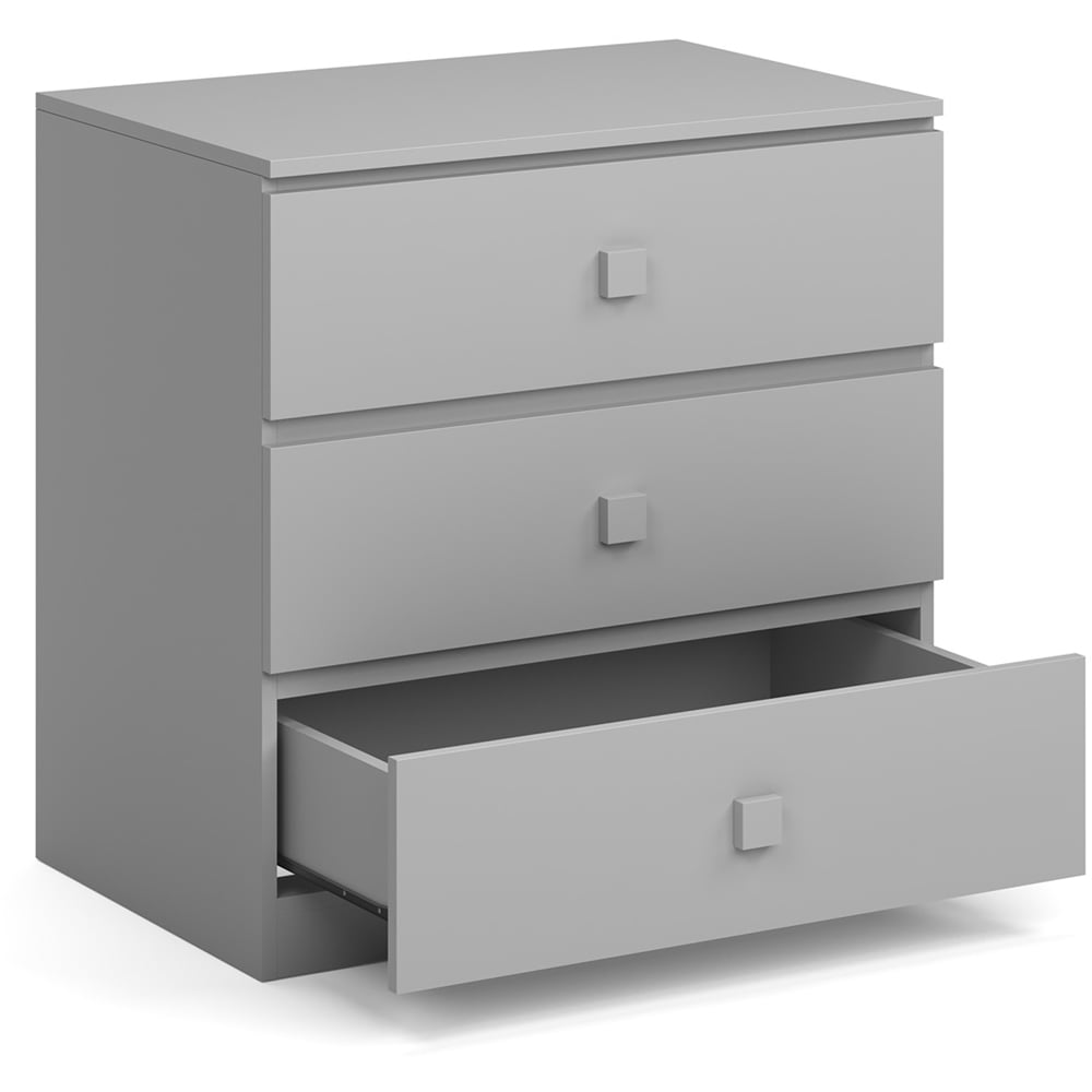 Kudl 3 Drawer Grey Storage Chest Image 3