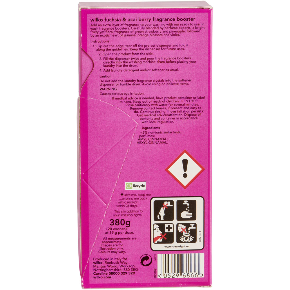 Wilko Fuchsia and Acai Berry Fragrance Booster 380g Image 3