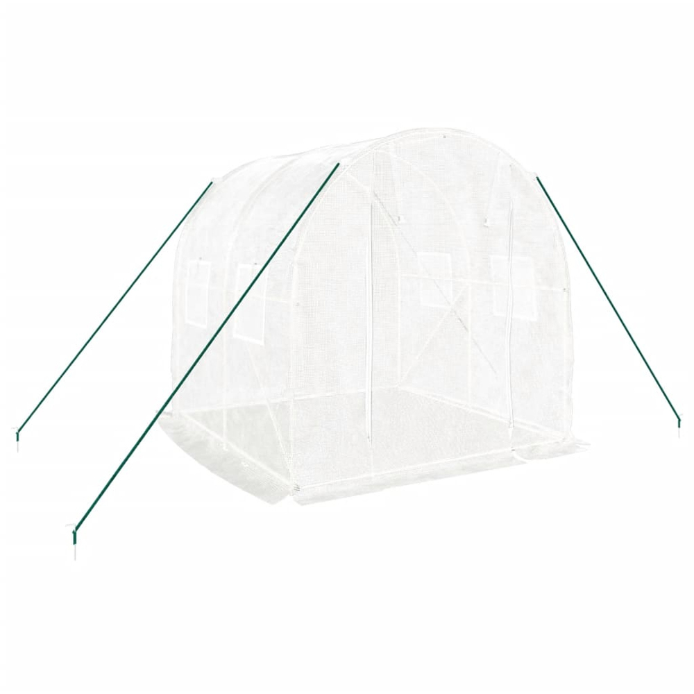 vidaXL White Polyethylene Galvanised Steel Frame 6.5 x 6.5ft Greenhouse Image 2
