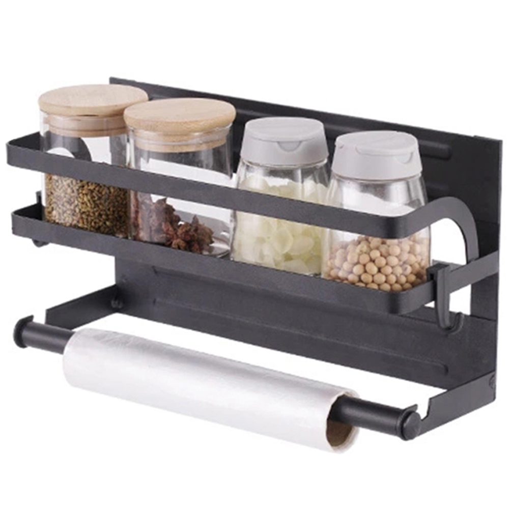 Living And Home WH0974 Black Metal Floating Shelf Storage Rack