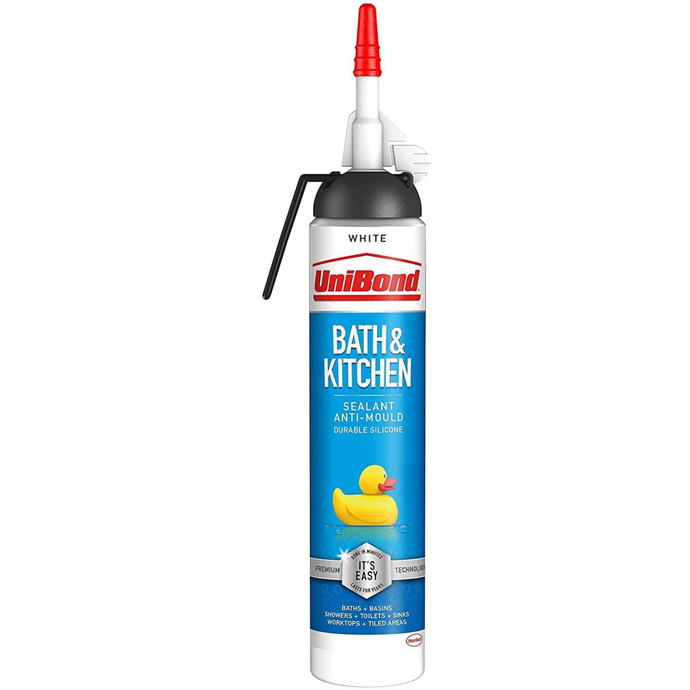 UniBond White Mould Resistant Bath and Kitchen Silicone Sealant 208g 2 Pack Image 2