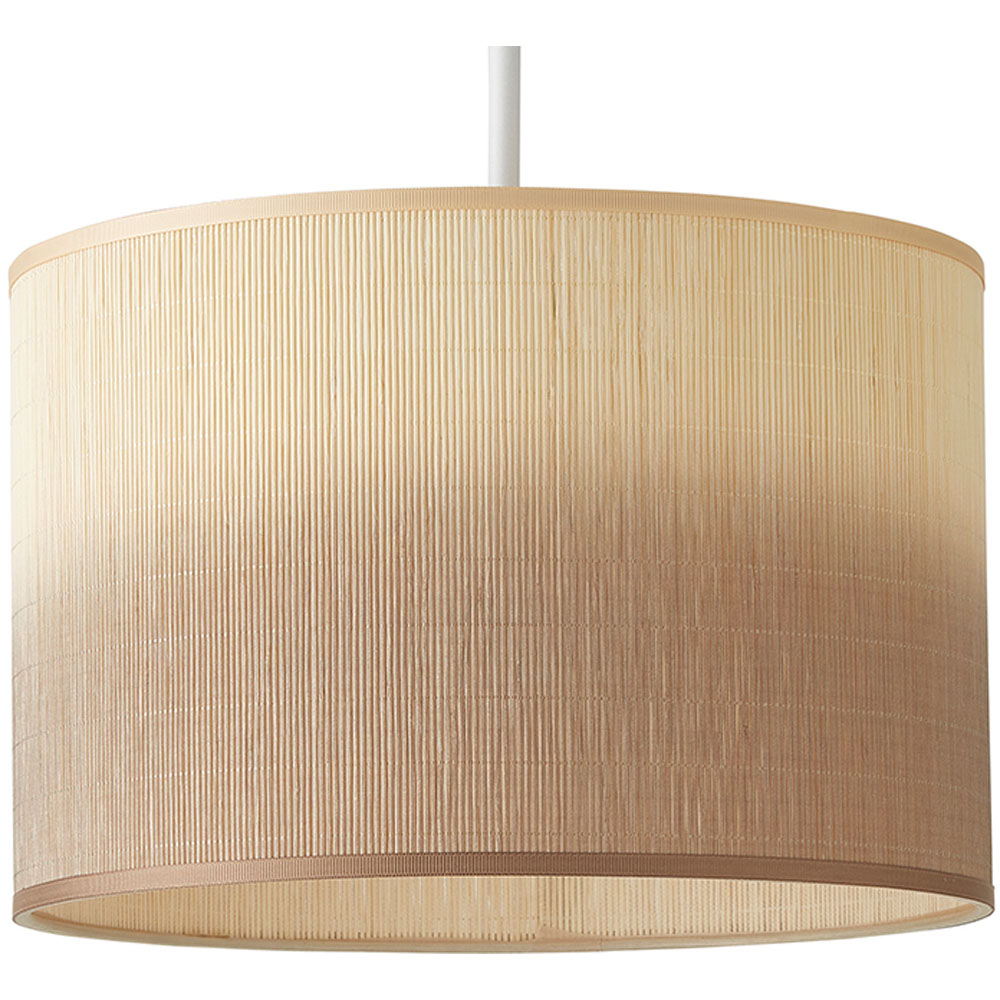 ValueLights Mollie Ombre Natural Bamboo Drum Easy Fit Ceiling Pendant Lamp Shade Image 1