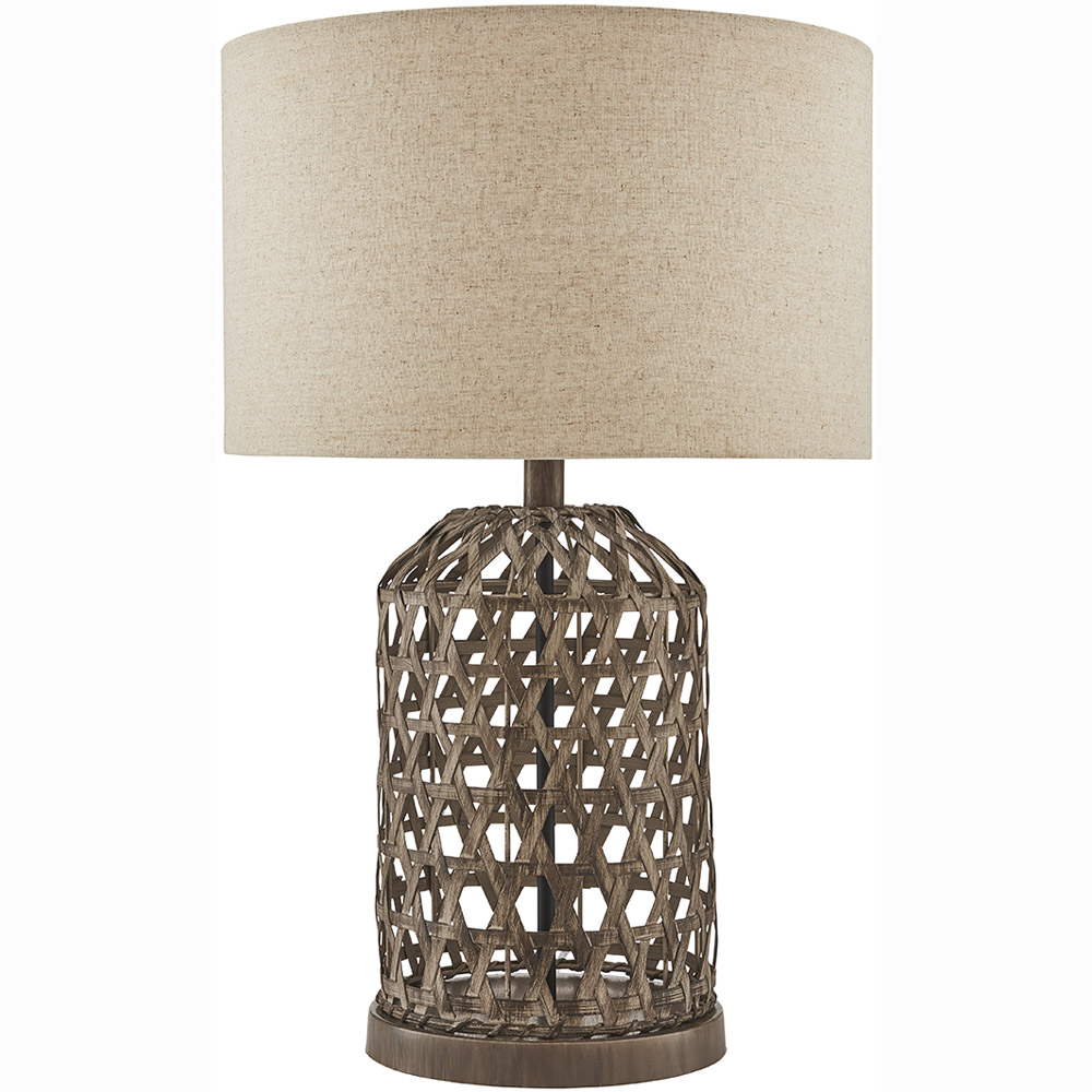 The Lighting and Interiors Beaton Rattan Woven Base Table Lamp Image 1
