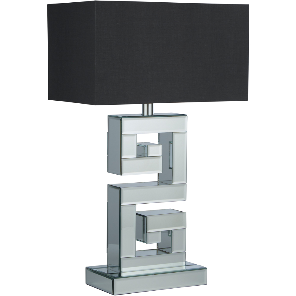 Lighting Collection Mirror Table Lamp With Grey Shade Image 1