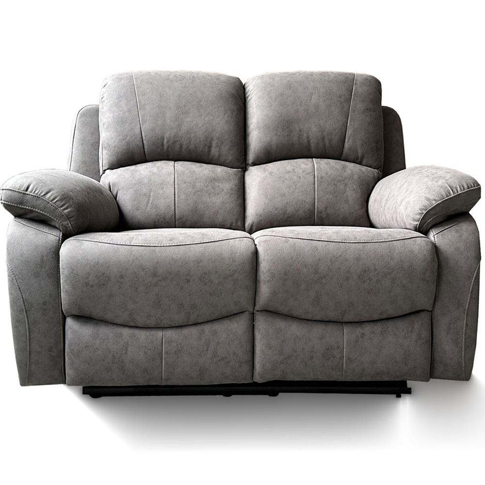 Milano 2 Seater Charcoal Fabric Manual Recliner Sofa Image 7