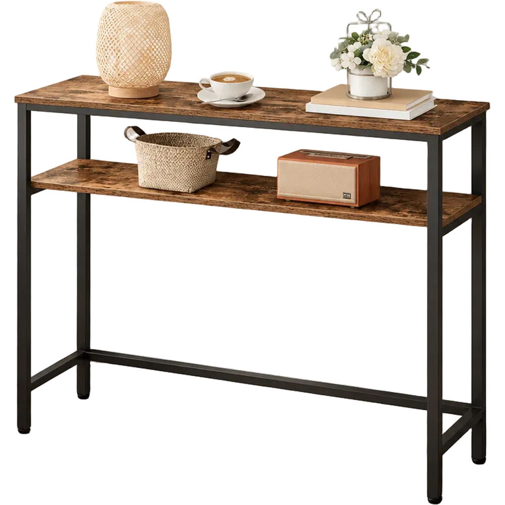 Modcraft Single Adjustable Shelf Slim Industrial Console Table Image 2