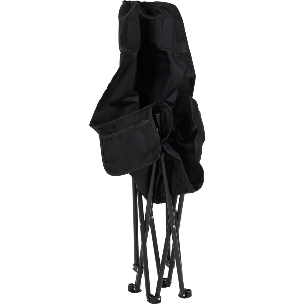 Living and Home 4 Seater Black Foldable High Back Camping Table and Chair Set Image 5