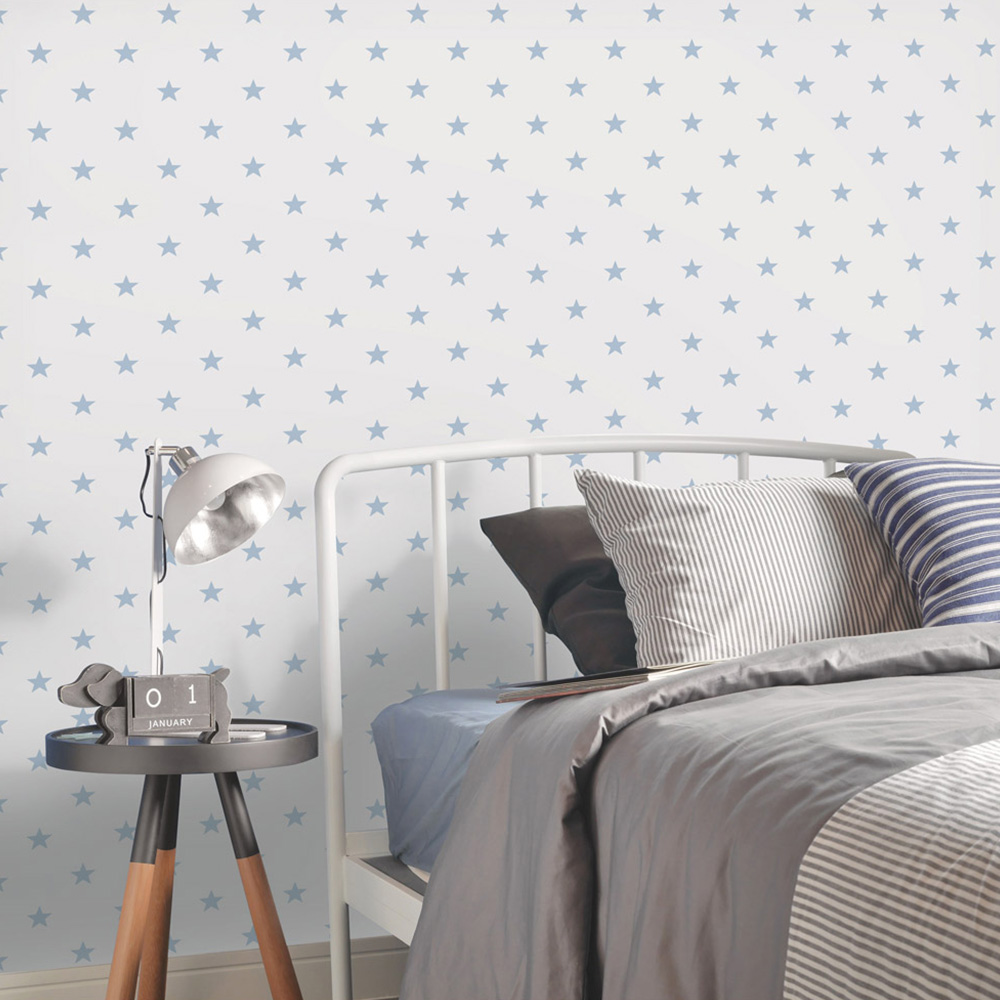 Galerie Deauville 2 Star Light Blue and White Wallpaper Image 3