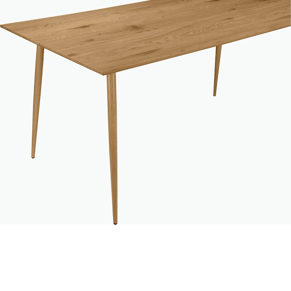 Loft24 Monza 6 Seater Oak Rectangular Dining Table with Metal Legs Image 6