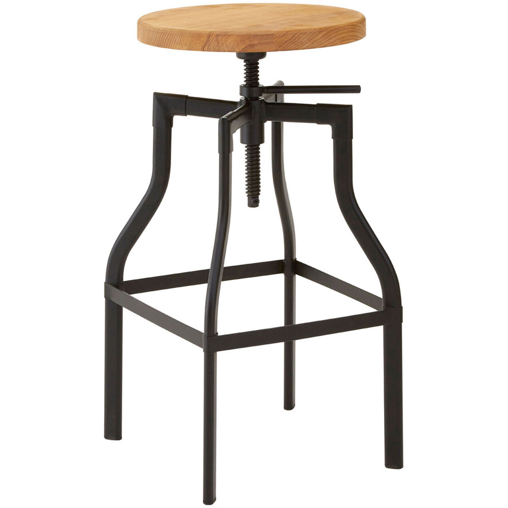 Premier Housewares New Foundry Ash Seat Bar Stool Image 3