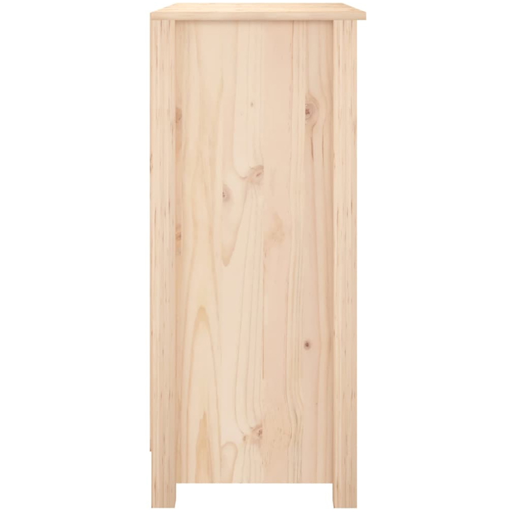 vidaXL 2 Drawer 4 Shelf Natural Pine Wood Sideboard Image 4