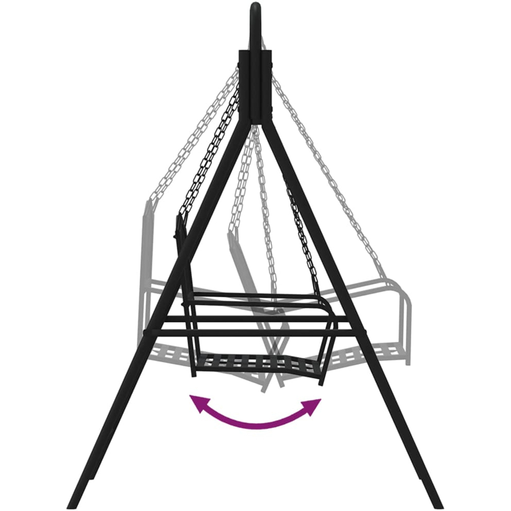 vidaXL 2 Seater Black Steel Swing Bench Image 7