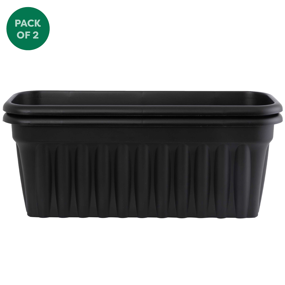 Wham Vista Slate Rectangular Planter 80cm 2 Pack Image 1