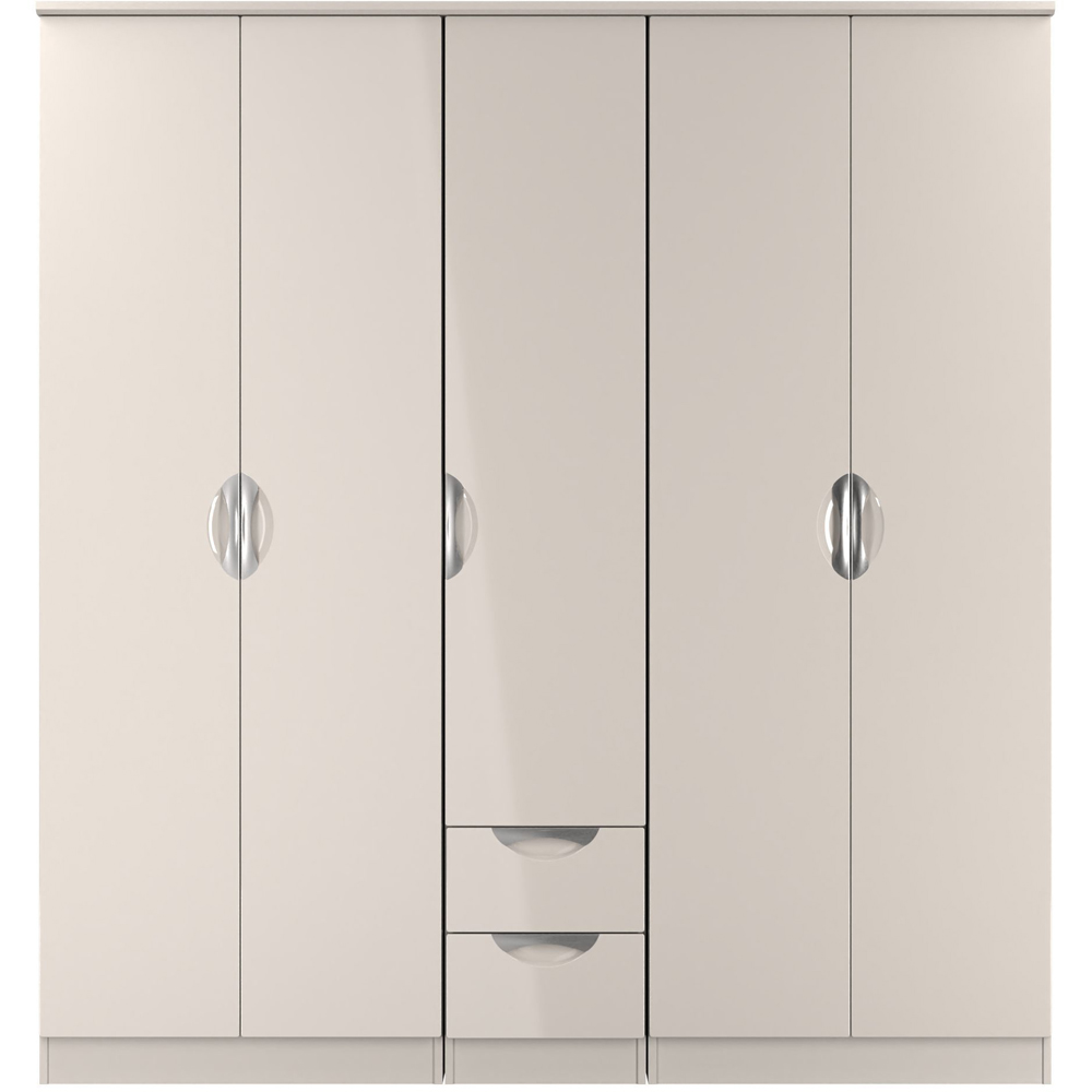 Crowndale Camden 5 Door 2 Drawer Kashmir Gloss Wardrobe Ready Assembled Image 2