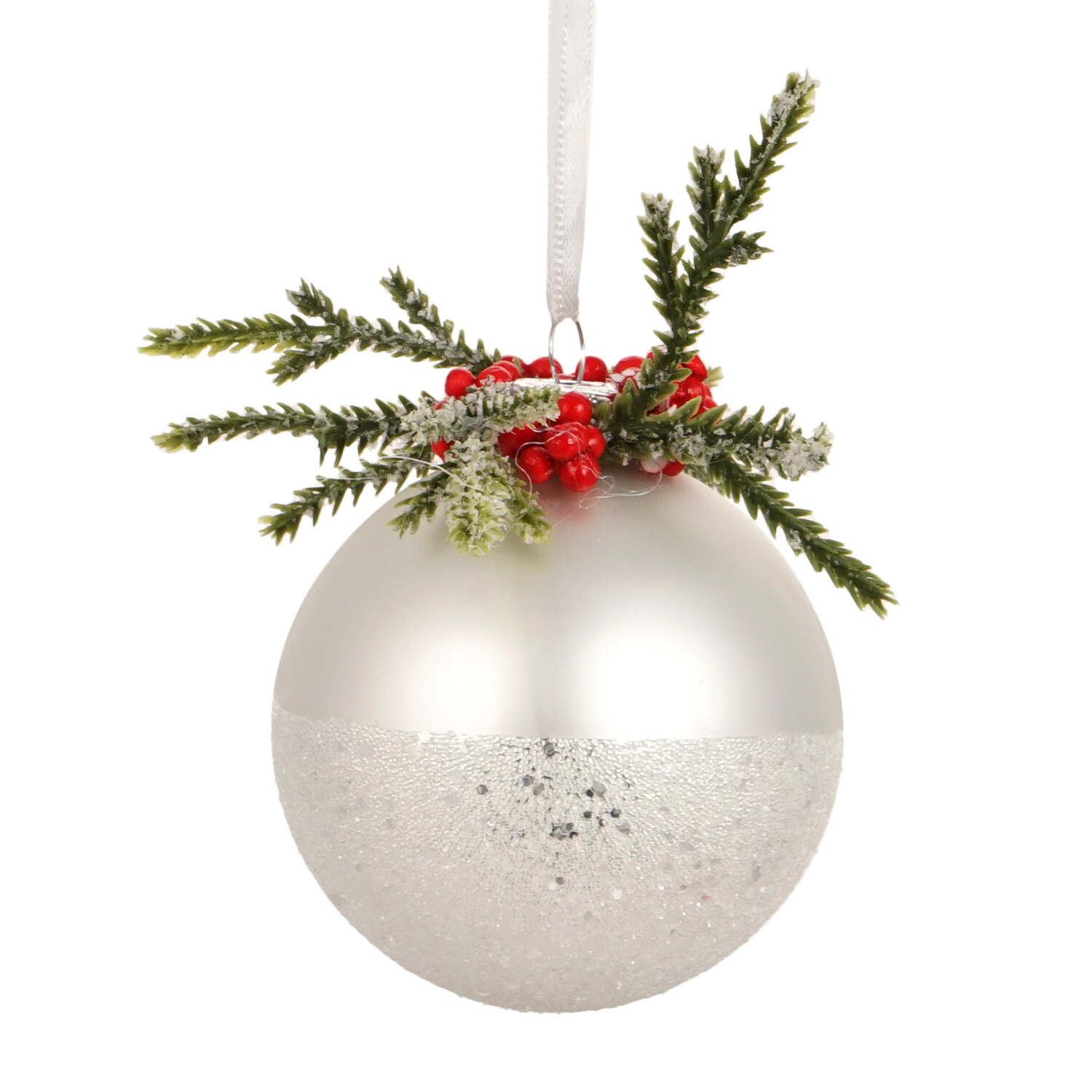 Floristry Topped Bauble - Silver Image