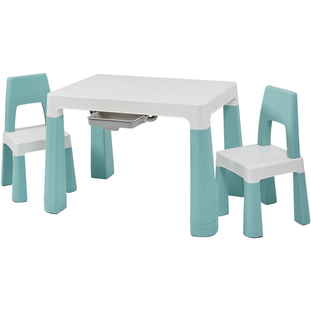Liberty House Toys Blue and White Kids Height Adjustable Table and Chairs Image 2