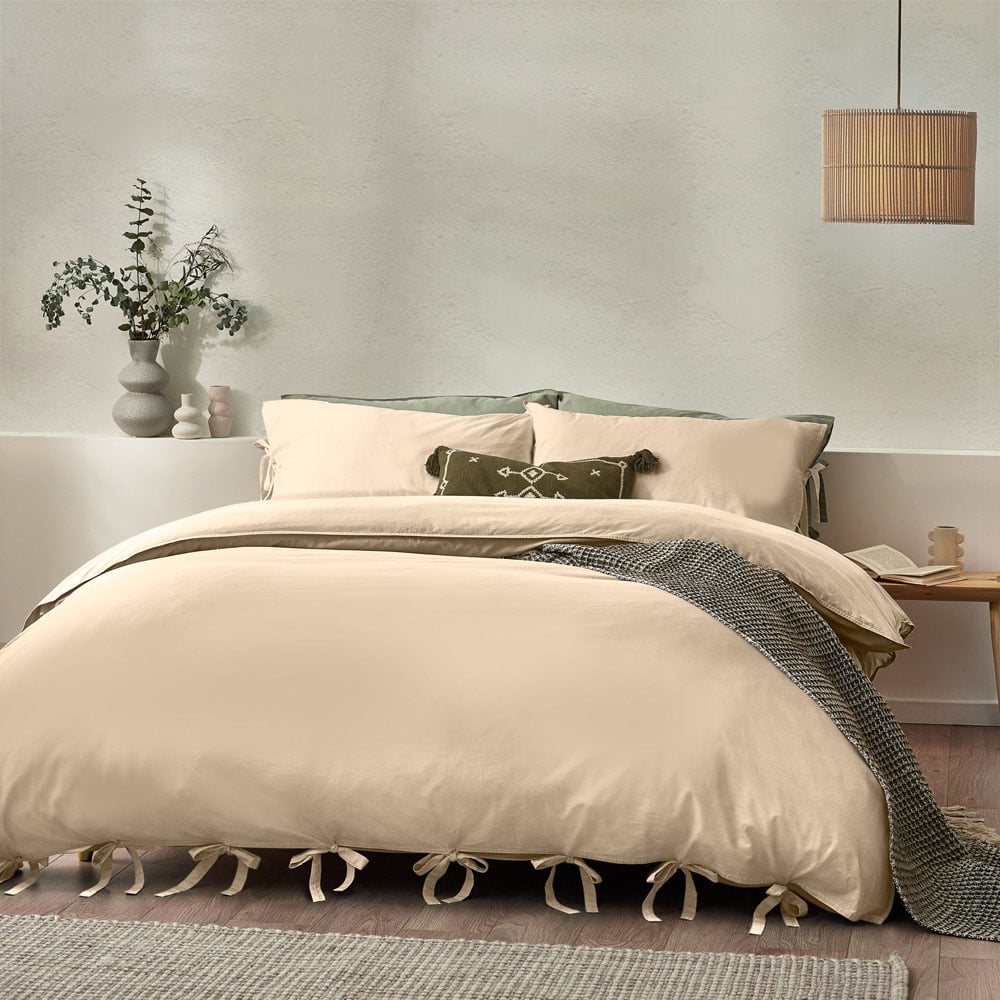 Yard Mallow Bow Tie Single Linen Duvet Set Image 1