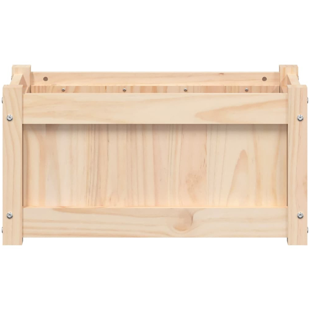 vidaXL Natural Solid Pine Wood Garden Planter 31 x 60 x 31cm 2 Pack Image 4