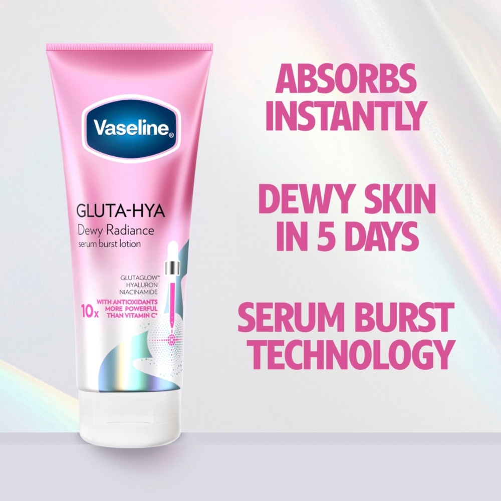 Vaseline Gluta-Hya Dewy Radiance Serum Burst Perfecting Body Lotion 200ml Image 3