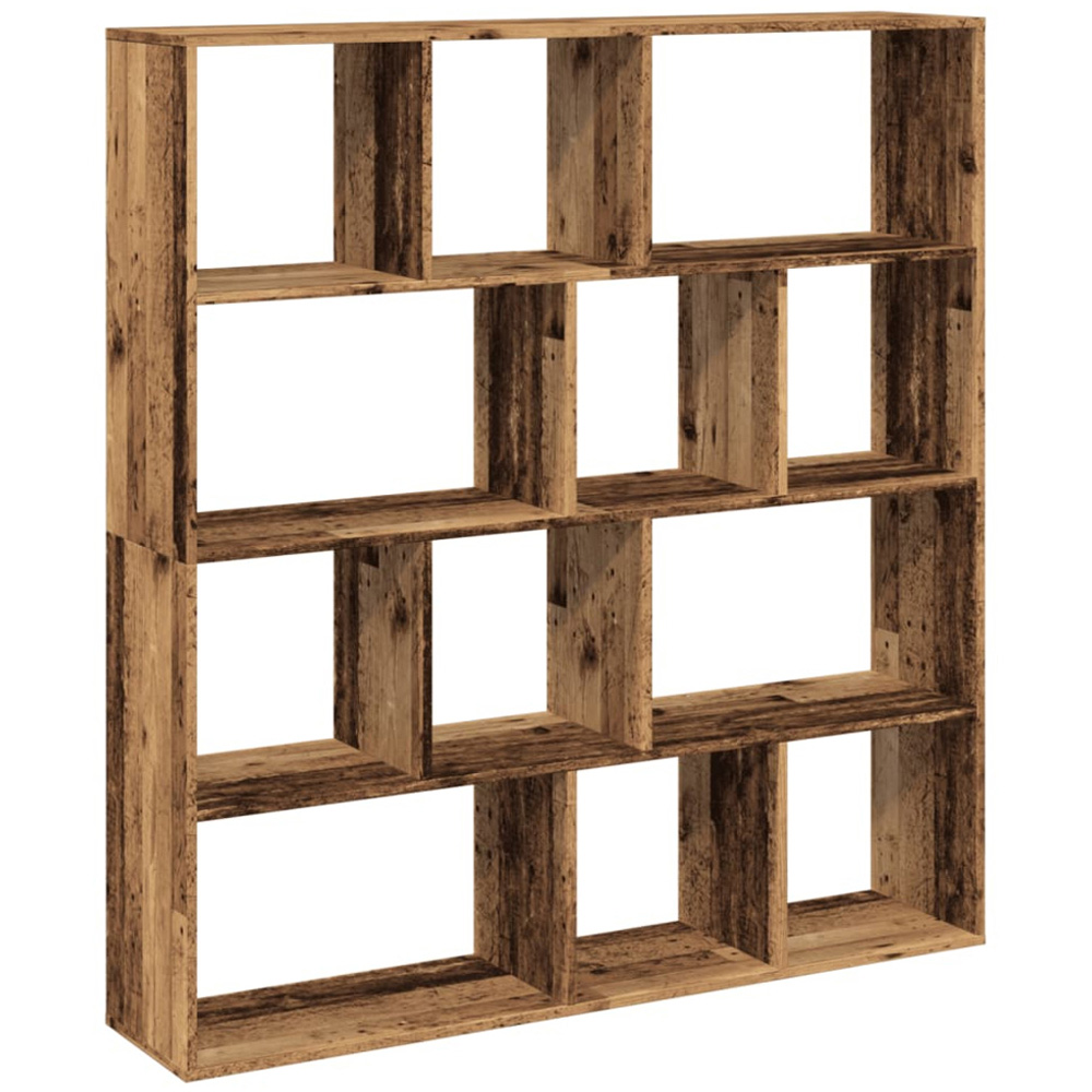 vidaXL 12 Shelf Old Wood Bookcase Image 2