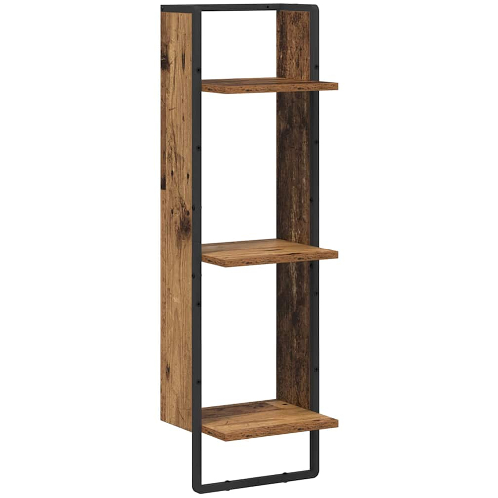 vidaXL 3 Shelf Old Wood Wall Shelf Image 1