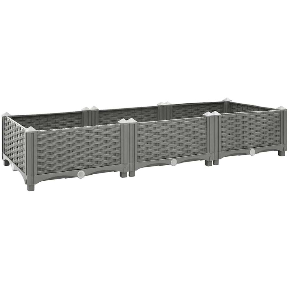vidaXL Grey Plastic Rattan Raised Garden Bed 23 x 120 x 40cm Image 1