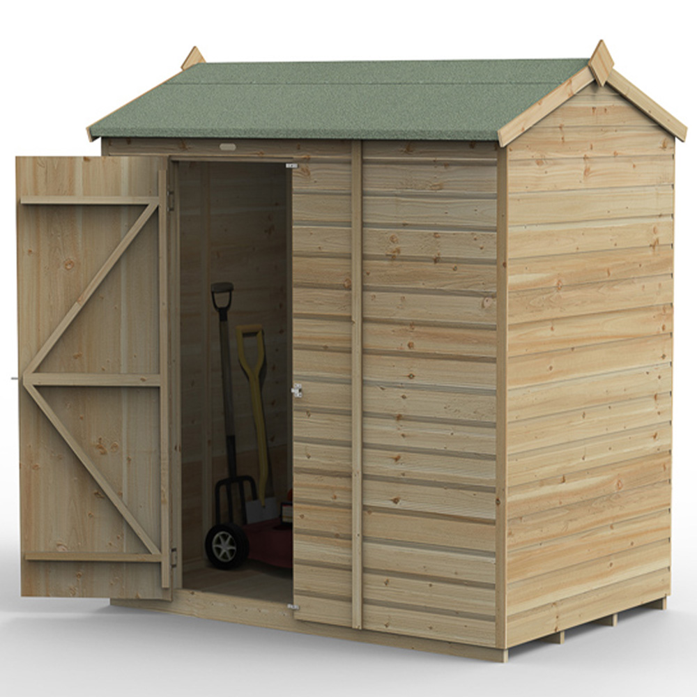 Forest Garden Beckwood 6 x 4ft Single Door Shiplap Reverse Apex Shed Image 3