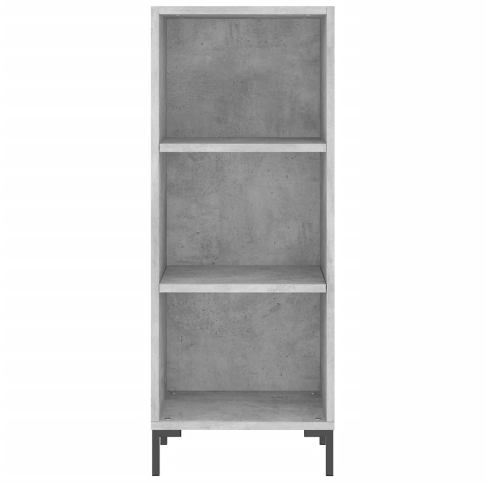 vidaXL Single Door 3 Shelf Concrete Grey Highboard Image 8