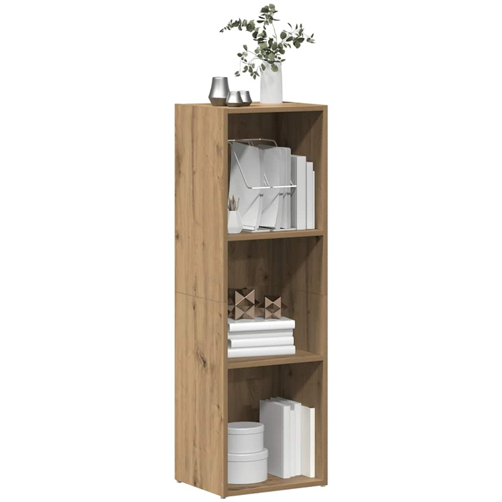 vidaXL 3 Shelf Artisanal Oak Bookcase Image 4